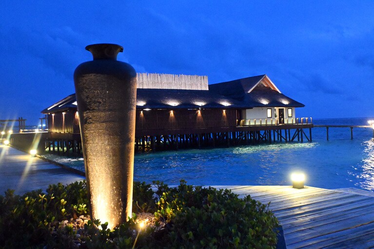 水上レストランのオリジン。ロマンティックな、特別な雰囲気です。