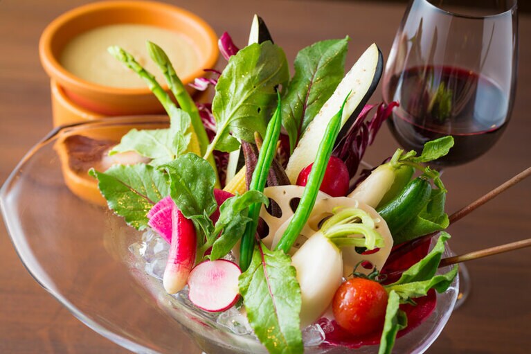 古湯温泉ONCRI／おんくり［佐賀／古湯温泉］SEBRI バーニャカウダ。