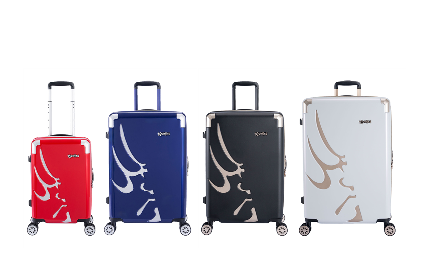 「KABUKIコレクション」は4色展開（ホワイト、サムライブルー、レッド、マットブラック）、サイズは18、24、28インチの各3タイプを用意。自分好みのカラーを旅の用途に合わせて選びたい。　特徴：4連TSAロック、60mmサスペンションキャスター、亜鉛合金コーナーパッド、 台座フック、スーツケースカバー付属、日本製。　