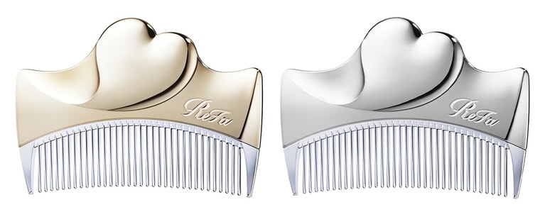 ReFa（リファ） ハートコーム アイラ WITH シャンパンゴールド・シルバー 約W9.6×H6.9×D1cm 各 3,520円／MTG