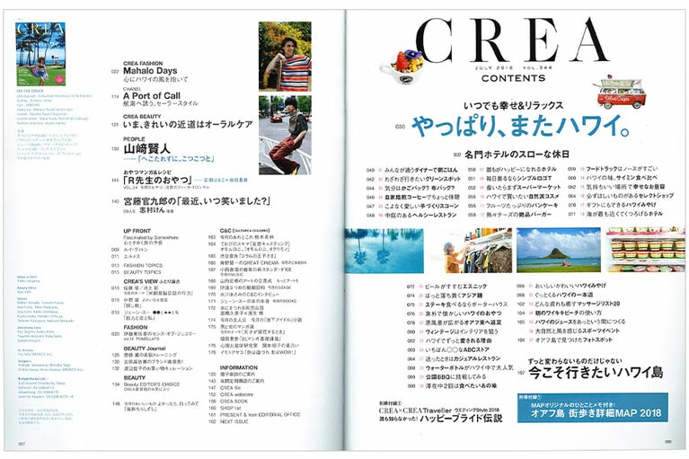 2018年7月号目次。