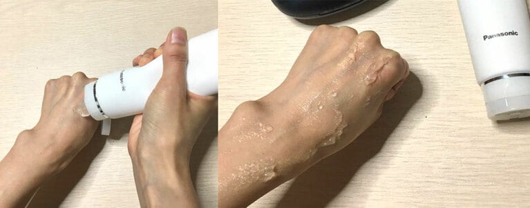 専用ジェルもありますが、手もちの化粧品を使ってもOKと手軽。ジェルはのばして使います。