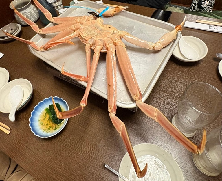 念願のカニともご対面。