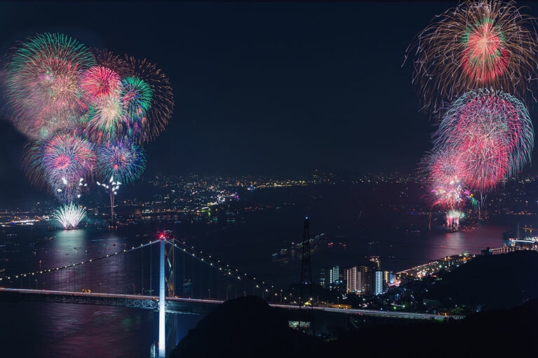 関門海峡花火大会。