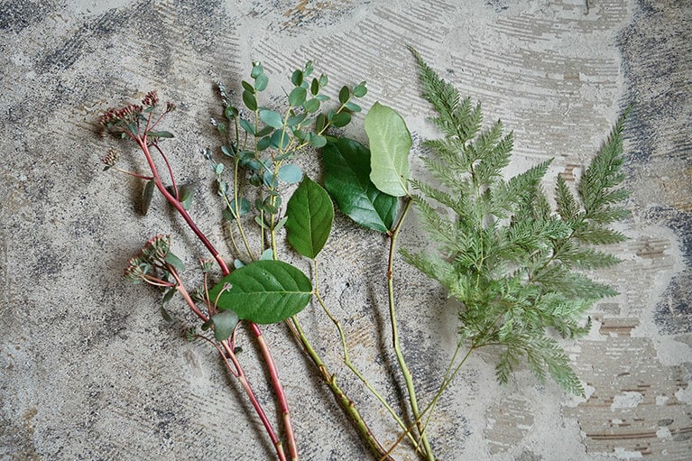 グリーンは花束やアレンジメントの出来を左右する。