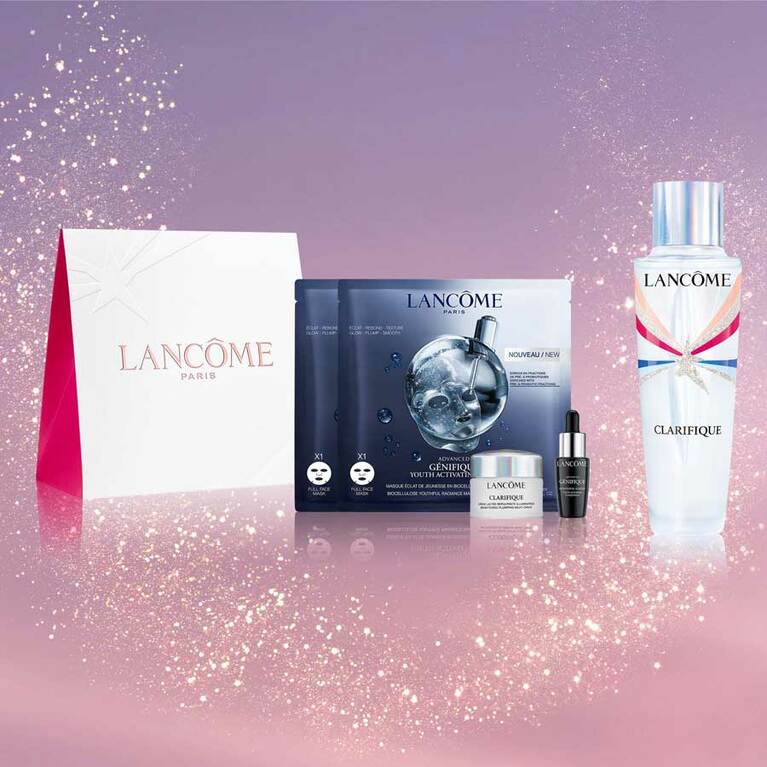 クラリフィック デュアル エッセンス ローション キット 12,100円。セット内容：クラリフィック デュアル エッセンス ローション 150ml(現品) 、ジェニフィック アドバンスト N 7ml、クラリフィック プランプ ミルキークリーム n 15ml、ジェニフィック アドバンスト バイオセルロース マスク16ml ×2枚、オリジナルギフトバッグ。予約開始：10月22日(金)、発売日：11月5日(金)