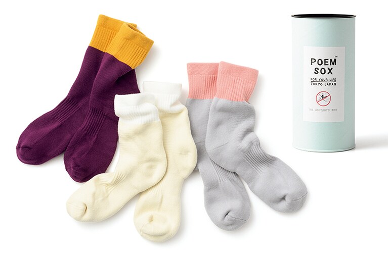 NO MOSQUITE SOX 1足入り(サイズは2種展開) 2,640円／POEM SOX