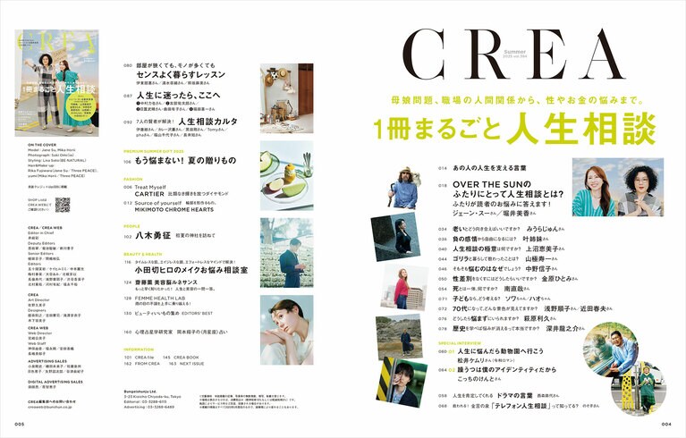 CREA 2025年夏号 目次。
