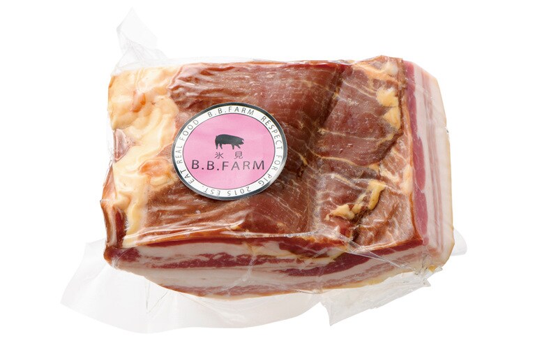 【ビルドアップサービス】ぶーぶーファーム 氷見放牧自然豚ベーコン〈400g〉2,000円。