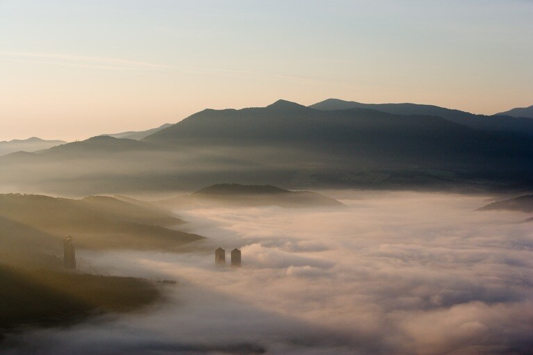 地表近くに広がる「トマム産雲海」。