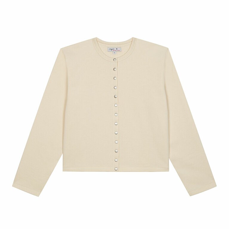 Le cardigan pression “bio” Femme イエロー26,400円。