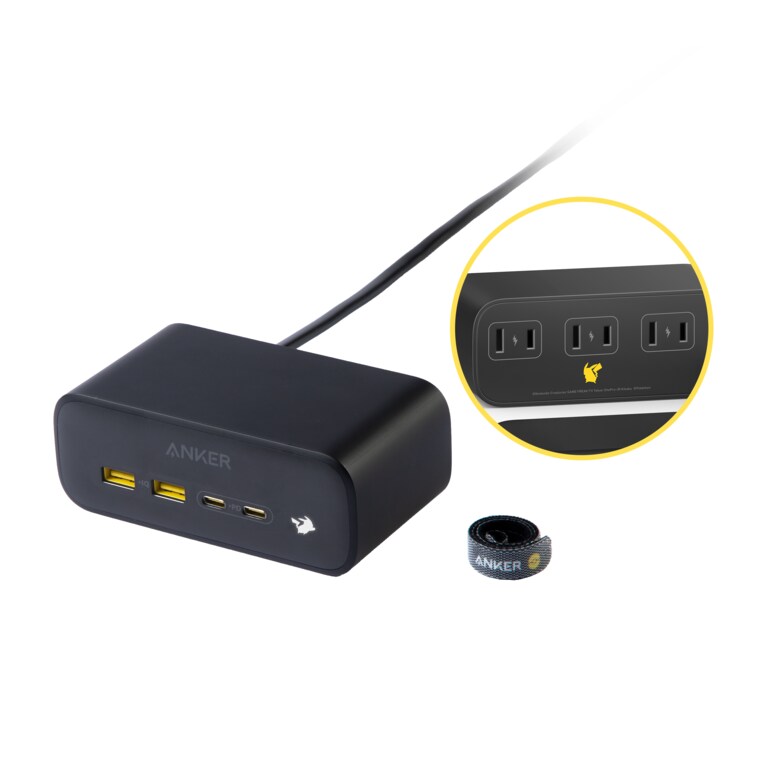 「Anker USB付き電源タップ　ピカチュウモデル」7,990円。カラーはブラックのみ。