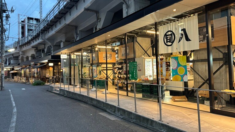 東急大井町線の高架下や、目黒川沿いのお店を横目に見つつ。