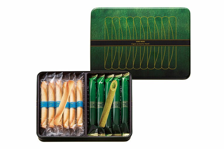 「シガール オゥ マッチャ アソルティ」2種22本入り(シガール オゥ マッチャ10本入り、シガール12本入り) 2,160円(税込)。
