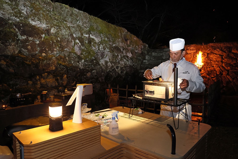 城内の調理スペースもゲキダンイイノによる調理用のモビリティが使用されている。
