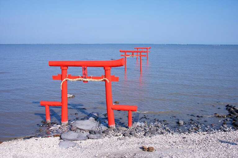 大魚神社の海中鳥居。