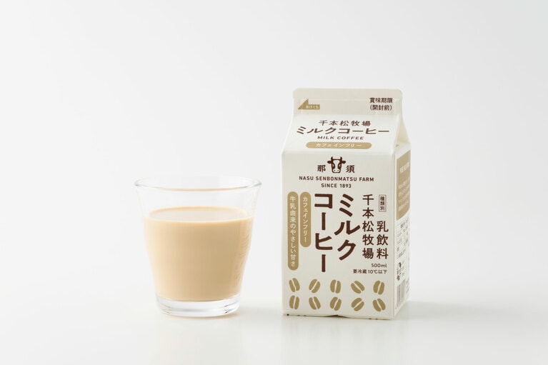 千本松牧場ミルクコーヒー 320円（500ml）。
