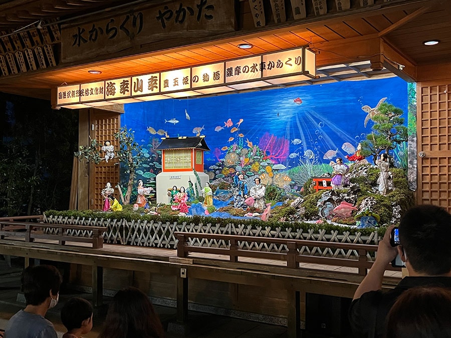 豊玉姫神社の水車からくり。