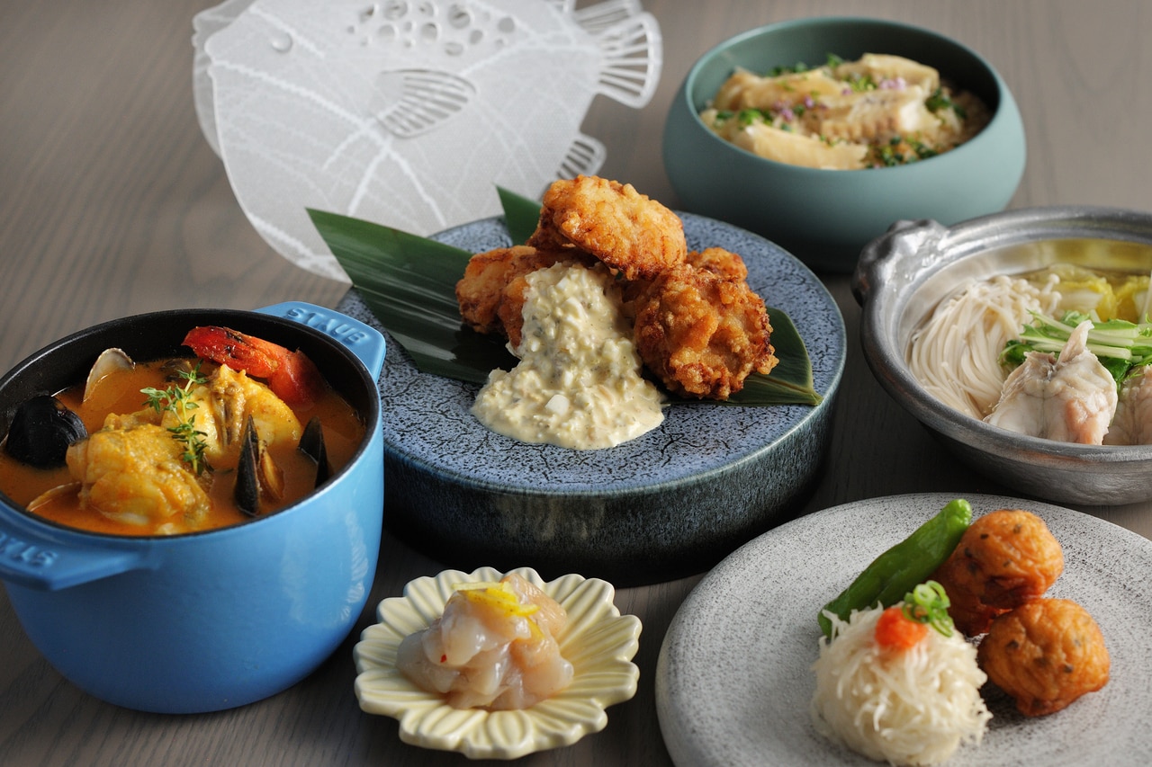 ディナータイムはさまざまなふぐ料理が登場。