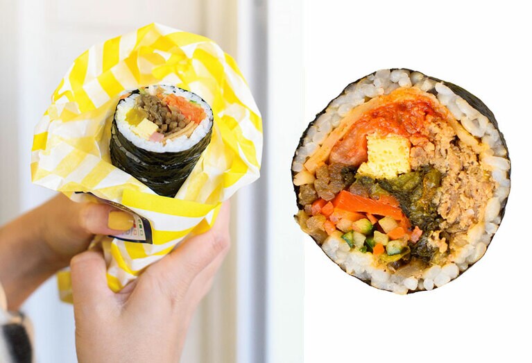 左：プレミアムキンパ W5,500。右：玄米のキンパ W5,000。