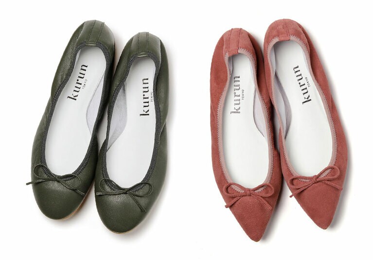 左：Pauline Smooth Khaki 12,800円。 右：Mathilde Suede Smoky Pink 12,800円。