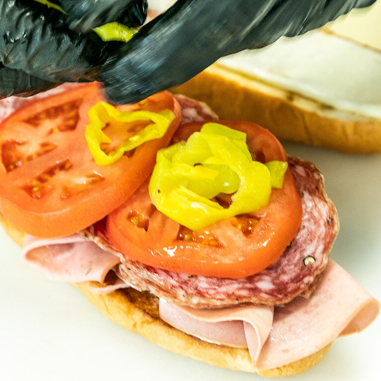 野菜をのせて……