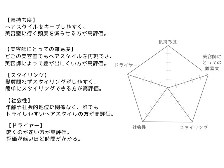 レーダーチャートの評価項目と評価基準