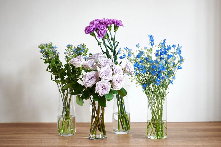 「青」といっても花の種類によって色合いは様々。