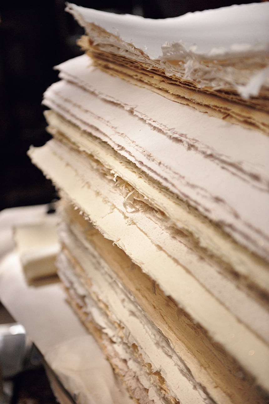 乾燥を終えた和紙。