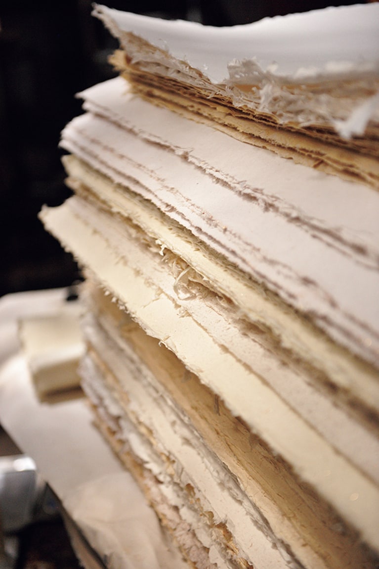 乾燥を終えた和紙。