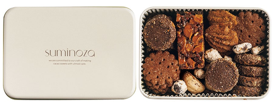 suminozaのクッキー缶 200g 3,672円／カカオ菓子suminoza