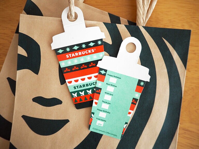 こちらがそのメッセージカード。注文を書くチェックボックスが、Happy HolidaysやThank youなどホリデー仕様になっています。可愛い!!