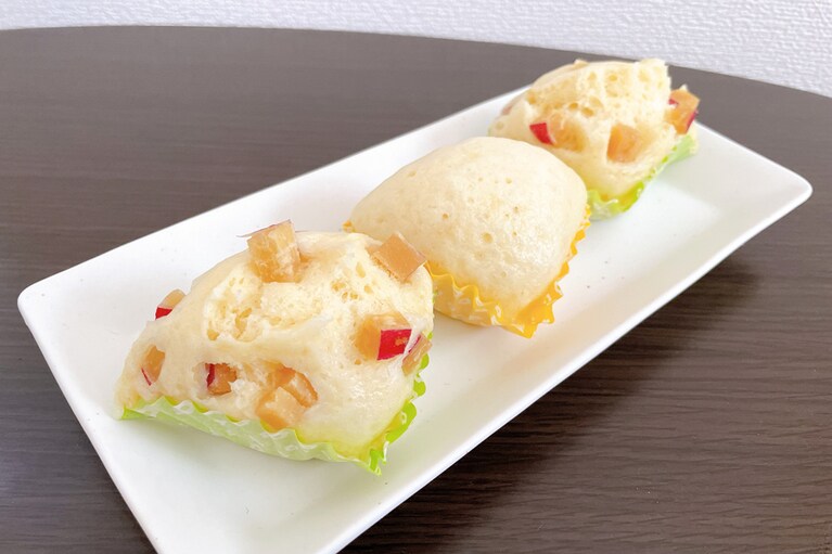 ホットケーキミックスで作った蒸しパン。