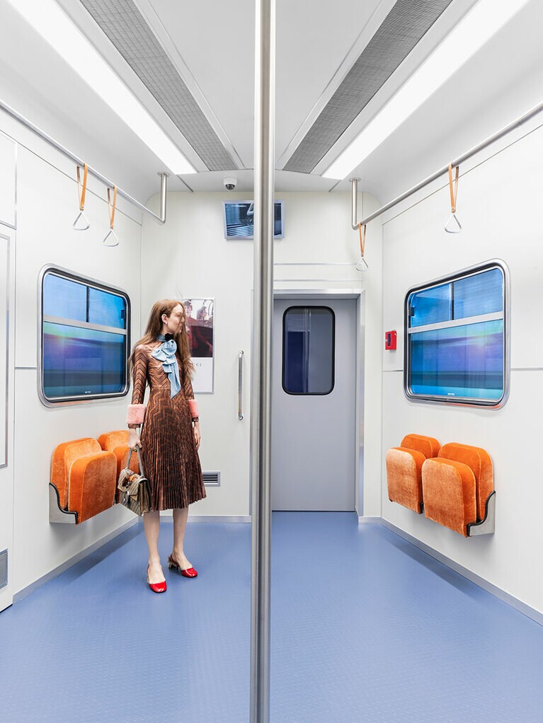 ロサンゼルスの地下鉄をモチーフにした部屋。