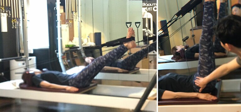 漠然と脚を上げるのでなく、「つけねを意識して」と嶋田さん。