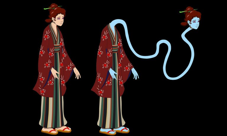 ホー・ツーニェン《ろくろ首(百鬼夜行)》2021年 ©Ho Tzu Nyen