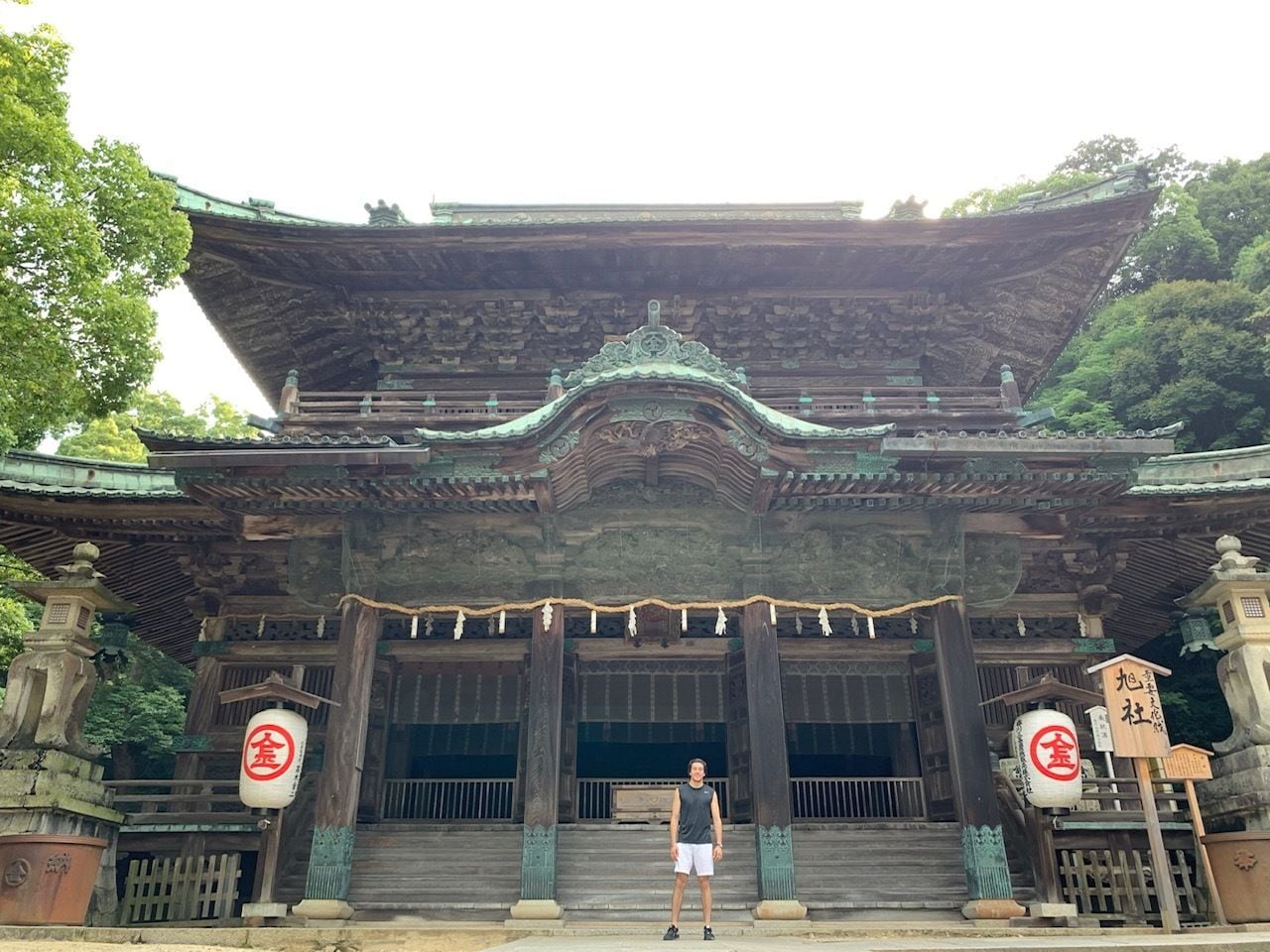 神社仏閣も好きだという。金比羅宮を訪れたジュリア―ノさん（ご本人提供）