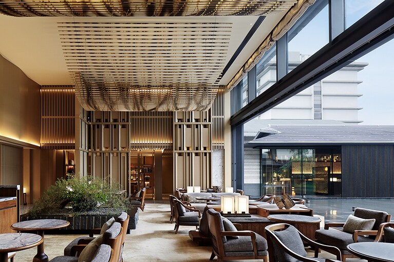 HOTEL THE MITSUI KYOTO［京都／京都二条温泉］ロビーラウンジ。