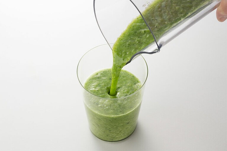 食材を少し粗くつぶして歯ごたえを楽しみたい時は、あらごしフィルターでつぶつぶ感を残すことも可能。