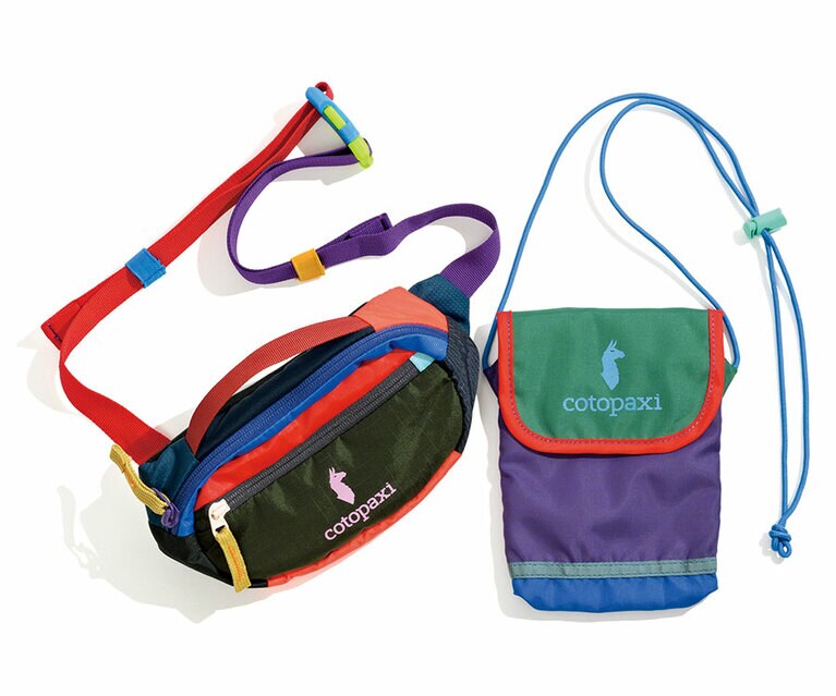 （左）ウエストヒップパック（H10×W18×D10cm）4,950円、（右）ネックポーチ（H18×W13cm）3,300円／コトパクシ（アルコインターナショナル）