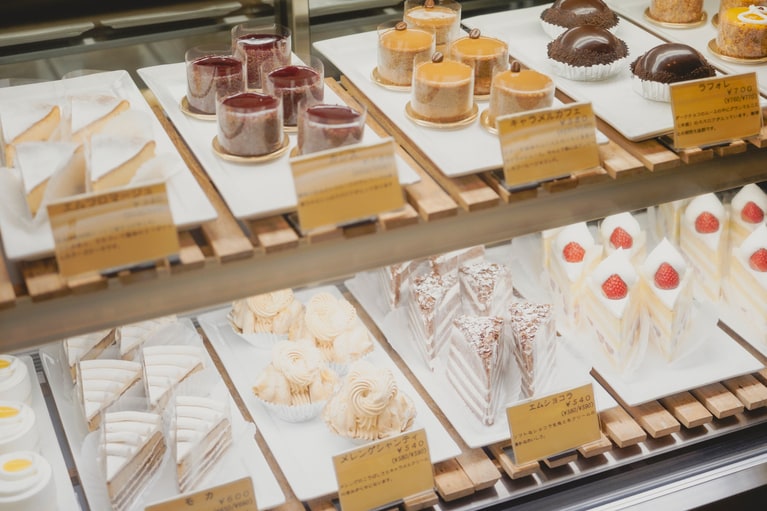 ケーキはすべてマスターの手づくり。