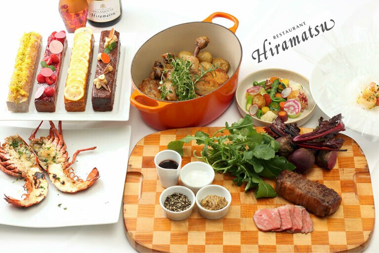 オマール海老のテルミドールや鴨のコンフィなど、「レストランひらまつ 博多」のテイクアウトメニュー。