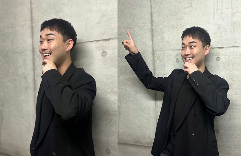 下あごに指を添えるだけでもOK。