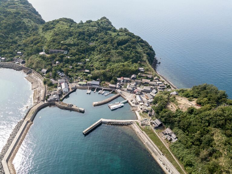 上空から見た青島