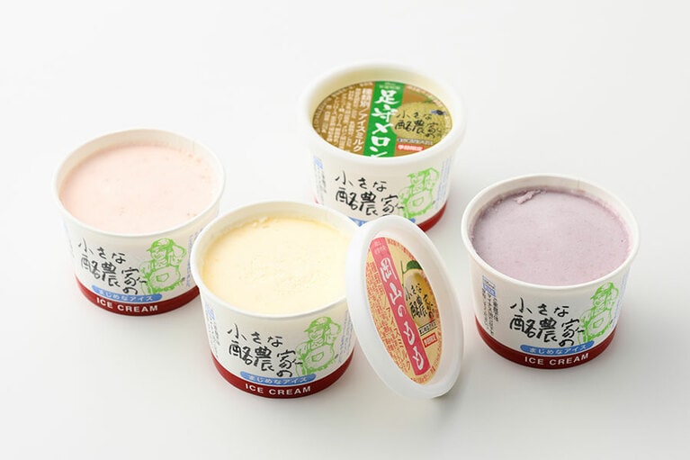 小さな酪農家のまじめな岡山果物アイスセット 4,300円（120ml×8個入）／安富牧場ファミーユ