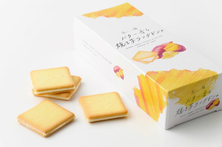 茨城 バター香る焼き芋ラングドシャ 1,156円（9枚入り）。