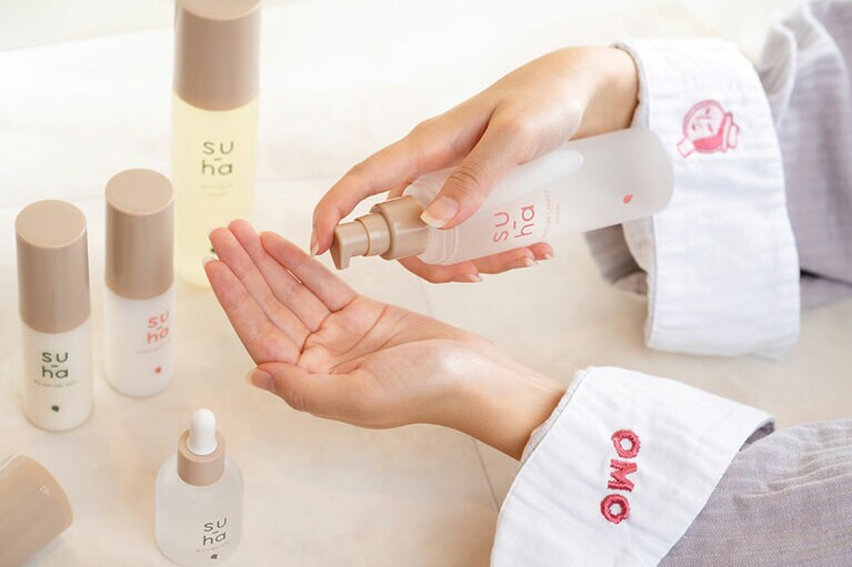 よーじやの新フェイシャルケア「su-ha」。