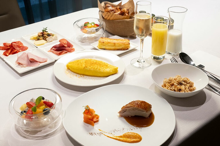 彩り豊かな朝食。朝から元気をたっぷりともらえます。