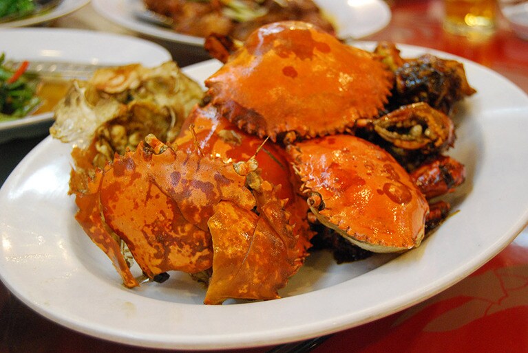 ほかのソースに比べるとシンプルな味で、カニそのもの甘みも引き出されている。カレーリーフと唐辛子というコンビがマレーシアらしい。