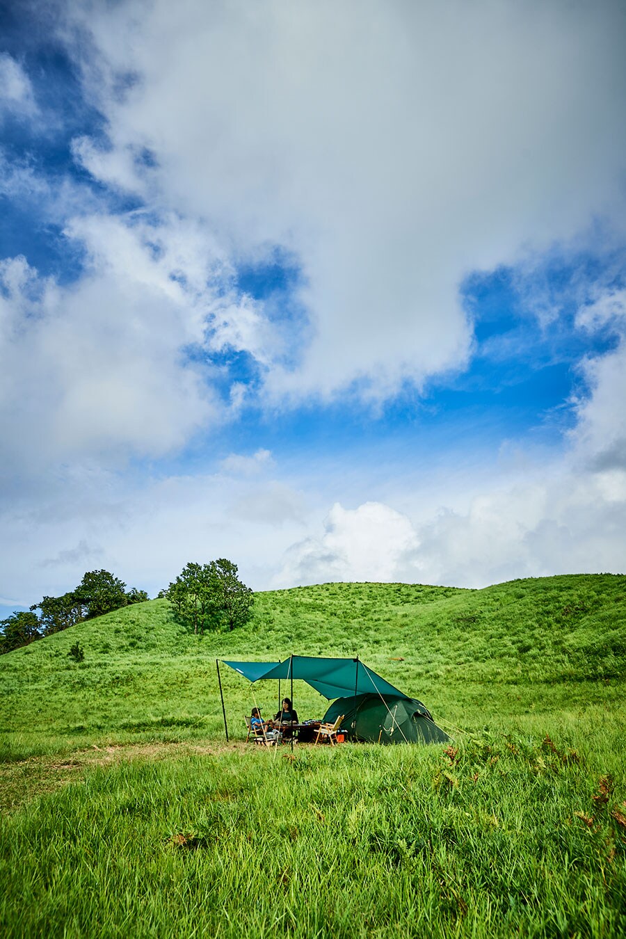 大きな草原の小さな家のようなキャンプを楽しめる。